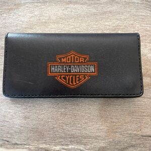 Harley-Davidson Black and Orange Leather Card Holder